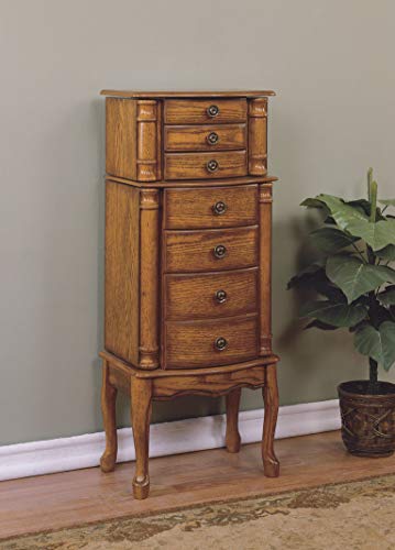 Powell Furniture Powell Jewelry Armoire, Distressed Woodland Oak Black Lining