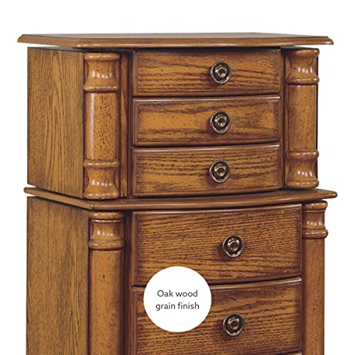 Powell Furniture Powell Jewelry Armoire, Distressed Woodland Oak Black Lining