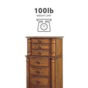 Powell Furniture Powell Jewelry Armoire, Distressed Woodland Oak Black Lining