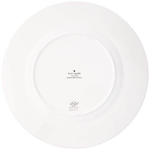 Kate Spade Gardner Street Platinum Dinner Plate, 1.50 LB, Metallic