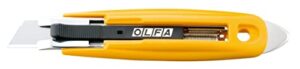 olfa self-retracting safety utility knife (sk-9) – multi-purpose semi-auto box cutter w/ self retractable blade & tape splitter pick, replacement blades: olfa skb-2, skb-2s, rskb, & hob safety blades