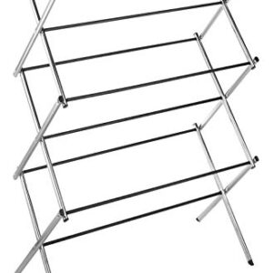 Whitmor 11-Bar Folding Clothes Top Shelf-Indoor and Outdoor-Chrome Drying Rack, 9 Hanging