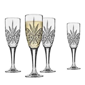 godinger dublin crystal champagne flutes – set of 4