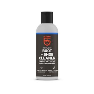 gear aid revivex boot and shoe cleaner for leather, suede and fabric, concentrated, 4 fl oz (36250)