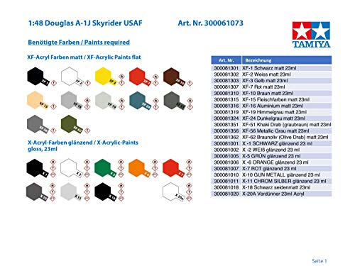 Tamiya 61073 1/48 Douglas A-1J Skyraider USAF Plastic Model Airplane Kit