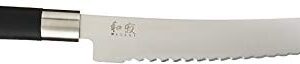 Kai Wasabi Bread Knife 9”, Wide Serrations are Gentle on Bread, Comfortable Handle Offers Secure Grip in Wet Conditions, Serrated Kitchen Knife