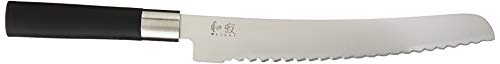 Kai Wasabi Bread Knife 9”, Wide Serrations are Gentle on Bread, Comfortable Handle Offers Secure Grip in Wet Conditions, Serrated Kitchen Knife