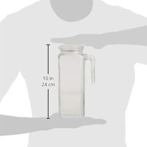 Bormioli Rocco Glass Frigoverre Jug With Airtight Lid (1 Liter): Clear Pitcher With Hermetic Sealing, Easy Pour Spout & Handle – For Water, Juice, Iced Coffee & Iced Tea