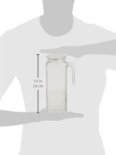 Bormioli Rocco Glass Frigoverre Jug With Airtight Lid (1 Liter): Clear Pitcher With Hermetic Sealing, Easy Pour Spout & Handle – For Water, Juice, Iced Coffee & Iced Tea