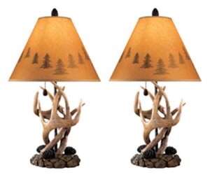 signature design by ashley derek rustic cabin antler lamp set, 2 count, brown