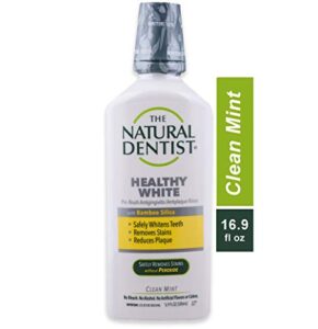 natural dentist healthy white pre-brush mouth wash, clean mint, 16.9 ounce bottle