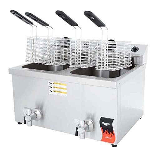 Vollrath (40710) 15 Lb. Medium-Duty Electric Split-Pot Countertop Fryer - Cayenne® Seri