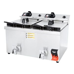 Vollrath (40710) 15 Lb. Medium-Duty Electric Split-Pot Countertop Fryer - Cayenne® Seri