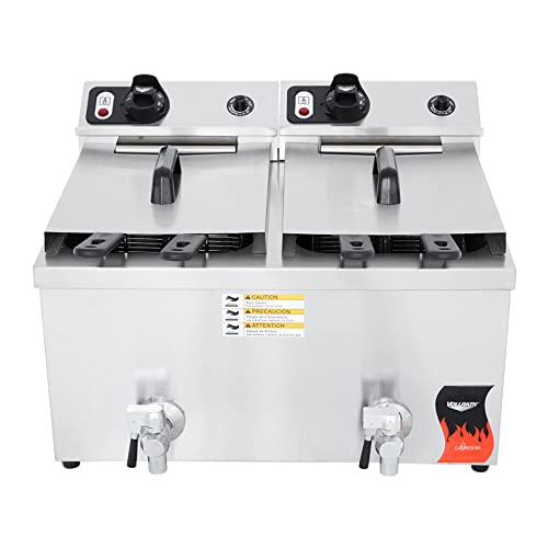 Vollrath (40710) 15 Lb. Medium-Duty Electric Split-Pot Countertop Fryer - Cayenne® Seri