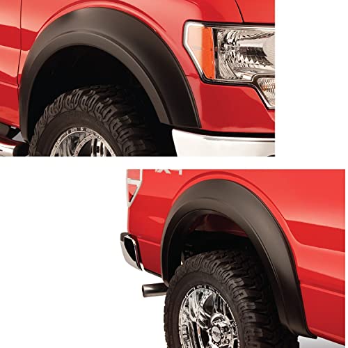 Bushwacker Extend-A-Fender Extended Front & Rear Fender Flares | 4-Piece Set, Black, Smooth Finish | 20926-02 | Fits 2009-2014 Ford F-150 (Excludes Raptor)