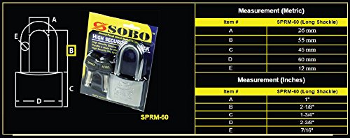 FJM Security Products SPRM60-CR Padlock, 1 Pack, Chrome