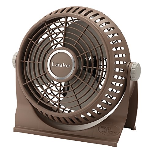 Lasko 505 Small Desk Fan with10-Inch Pivoting Head, Portable Electric Plug-In Table Fan Creates a Quiet Personal Cooling Breeze, Ideal for Travel, Bedroom, Dorm, and Office – Bronze