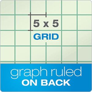 TOPS Engineering Computation Pad, 8-1/2" x 11", Glue Top, 5 x 5 Graph Rule on Back, Green Tint Paper, 3-Hole Punched, 100 Sheets (35500)