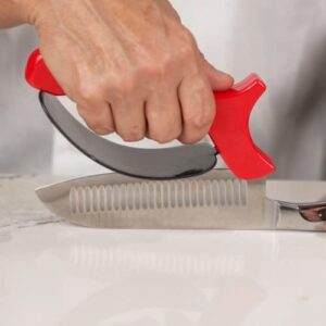 Chef Master 90015 Knife Sharpener | Carbide Tipped Knife Sharpener | Reversible Blades | Handheld Knife Sharpener | Safe & Ergonomic Handle | 1 Pack