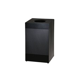 rubbermaid commercial products silhouettes trash can, 20-gallon, black, steel modern look, heavy guage garbage can/waste basket for outdoor/indoor spaces