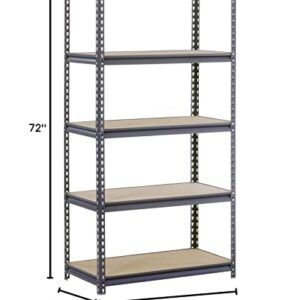 Edsal UR2436 Industrial Gray Heavy Duty Steel Boltless Shelving Storage Rack, 1800 Capacity, 36" Width x 72" Height x 24" Depth