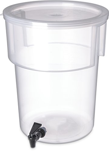 CFS Plastic Round Beverage Dispenser, 5 Gallons, Translucent