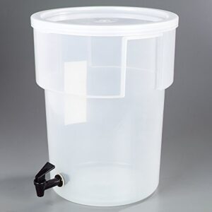 CFS Plastic Round Beverage Dispenser, 5 Gallons, Translucent