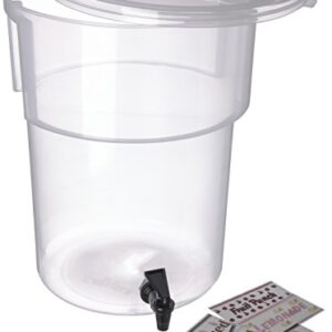 CFS Plastic Round Beverage Dispenser, 5 Gallons, Translucent