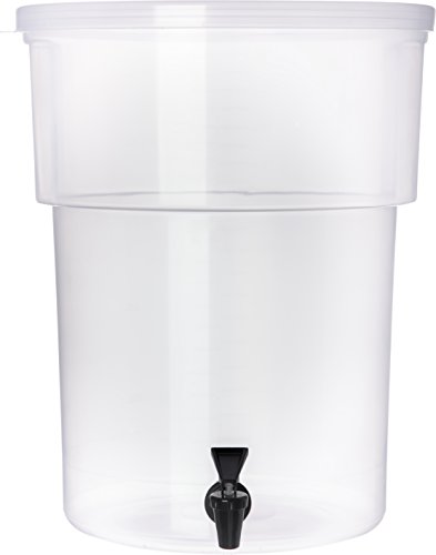 CFS Plastic Round Beverage Dispenser, 5 Gallons, Translucent