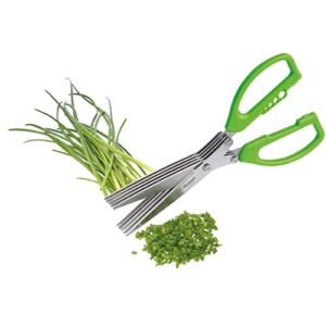 Westmark Germany Stainless Steel 5-Blade Herb Scissors with Cleaning Comb (Green)