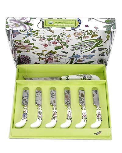 Portmeirion Botanic Garden Cheese Knife and 6 Spreader's