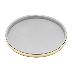kraftware vinyls and mylars tray, 14″, white with brass