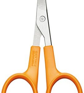 Fiskars Embroidery Curved, Length: 10 cm, For Right- and Left-handed Users, Stainless Steel Blade/Plastic Handles, Orange, Classic, 1005144