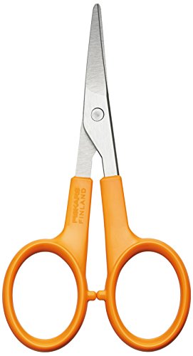 Fiskars Embroidery Curved, Length: 10 cm, For Right- and Left-handed Users, Stainless Steel Blade/Plastic Handles, Orange, Classic, 1005144