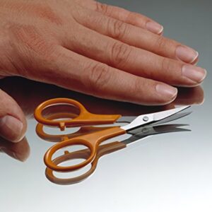 Fiskars Embroidery Curved, Length: 10 cm, For Right- and Left-handed Users, Stainless Steel Blade/Plastic Handles, Orange, Classic, 1005144
