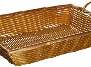 Winco PWBN-16B 16-Inch by 11-Inch by 3-Inch Rectangular Woven Basket with Handles,Medium