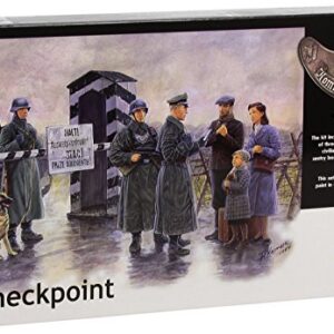 Master Box Checkpoint German Soldiers and Civilians with Sentry Box (6) Figure Model Building Kits (1:35 Scale)