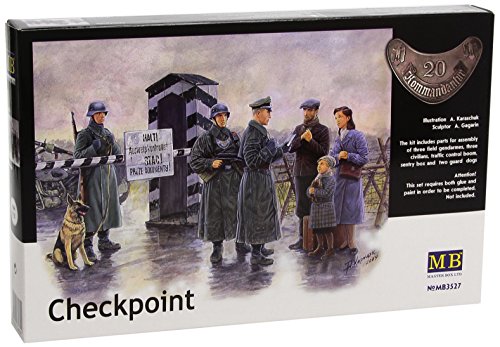 Master Box Checkpoint German Soldiers and Civilians with Sentry Box (6) Figure Model Building Kits (1:35 Scale)