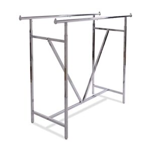 econoco – adjustable heavy duty double bar, retail clothing rack, rectangular hangrail rack w/v-brace