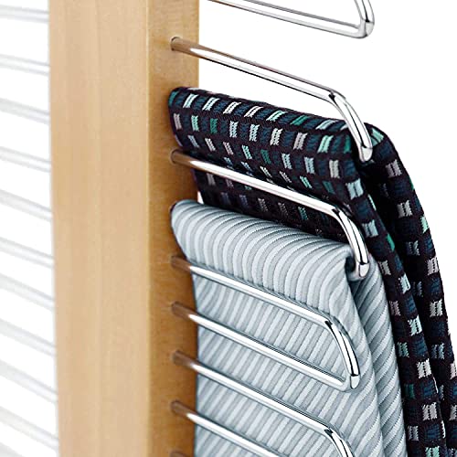 HANGERWORLD Wooden Tie Hanger Space Saving for up to 20 Belts and Ties Organizer