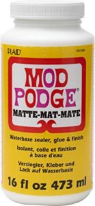 mod podge cs11302 waterbase sealer, glue and finish, 16 oz, matte