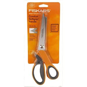 fiskars 8″ softgrip pinking scissors,orange,9.5″ long