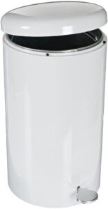 witt 2270wh stainless steel step on can biohazard waste container with galvanized liner, 7gal capacity, 11″ diameter x 21″ height, white