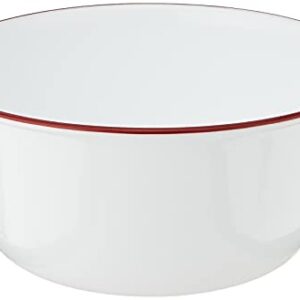 Corelle Vitrelle 28-Oz Bowl, Triple Layer Glass and Chip Resistant, Easy-to-Clean, Lightweight Round Bowl, Red Rim Band