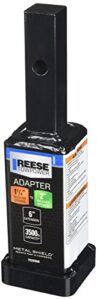 reese towpower 7020500 1-1/4″ to 2″ receiver adapter – 6″ long , black