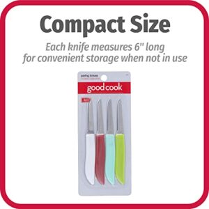 Good Cook 4-Piece Quick Paring Knife Set, multi-color, Small