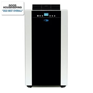 whynter arc-14s 14,000 btu dual hose portable air conditioner with dehumidifier and fan for rooms up to 500 square feet, includes activated carbon filter & storage bag, platinum/black, ac unit only