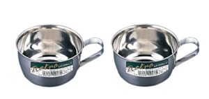 japanbargain 3222, stainless steel camping mug coffee mug with handle rv mug travel mug non breakable mug for kid 8 oz, made in japan, set of 2