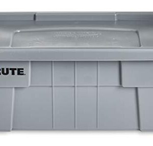 Rubbermaid Commercial Products BRUTE Tote Storage Bin with Lid, 14-Gallon, Gray, Rugged/Reusable Boxes for Moving/Camping/Garage/Basement Storage