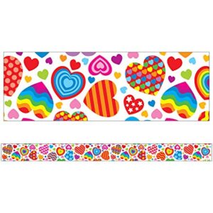 Carson Dellosa | Groovy Hearts Bulletin Board Borders | 12 Strips, 36ft